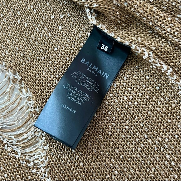 Authentic Balmain Distressed Sequin Embellished Cardigan - Picture 5 of 11